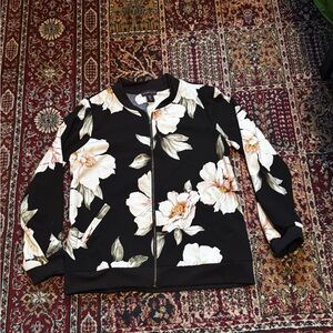 Floral Black Lightweight Jacket